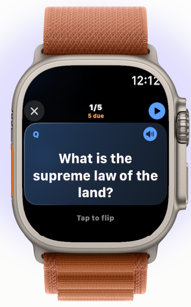 Watch Study flashcard review on Apple Watch